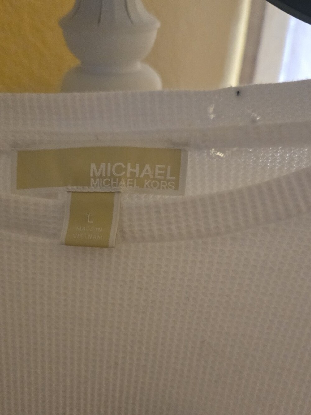 💮Michael Kors White Long-Sleeve Logo-Trim Sweatshirt - Picture 2 of 4